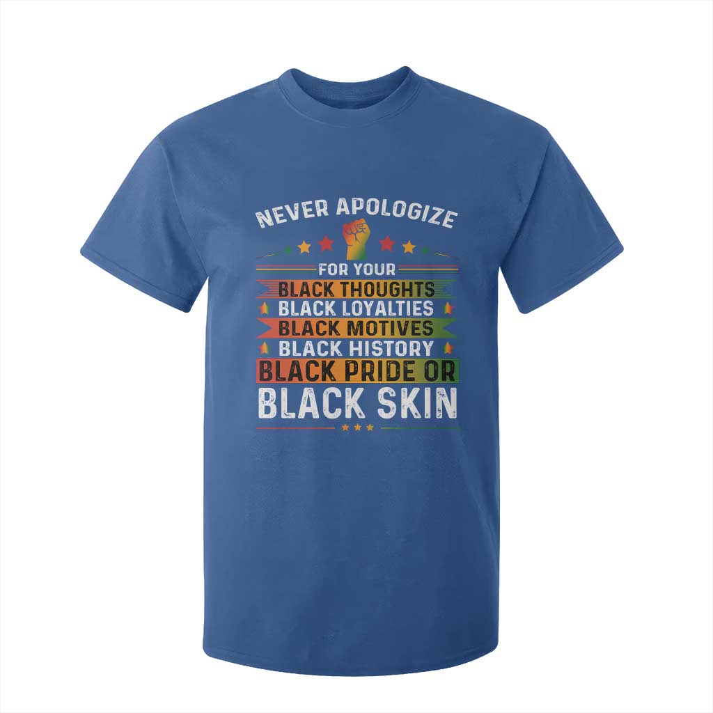 Black Pride T Shirt For Kid Never Apologize For Your Blackness