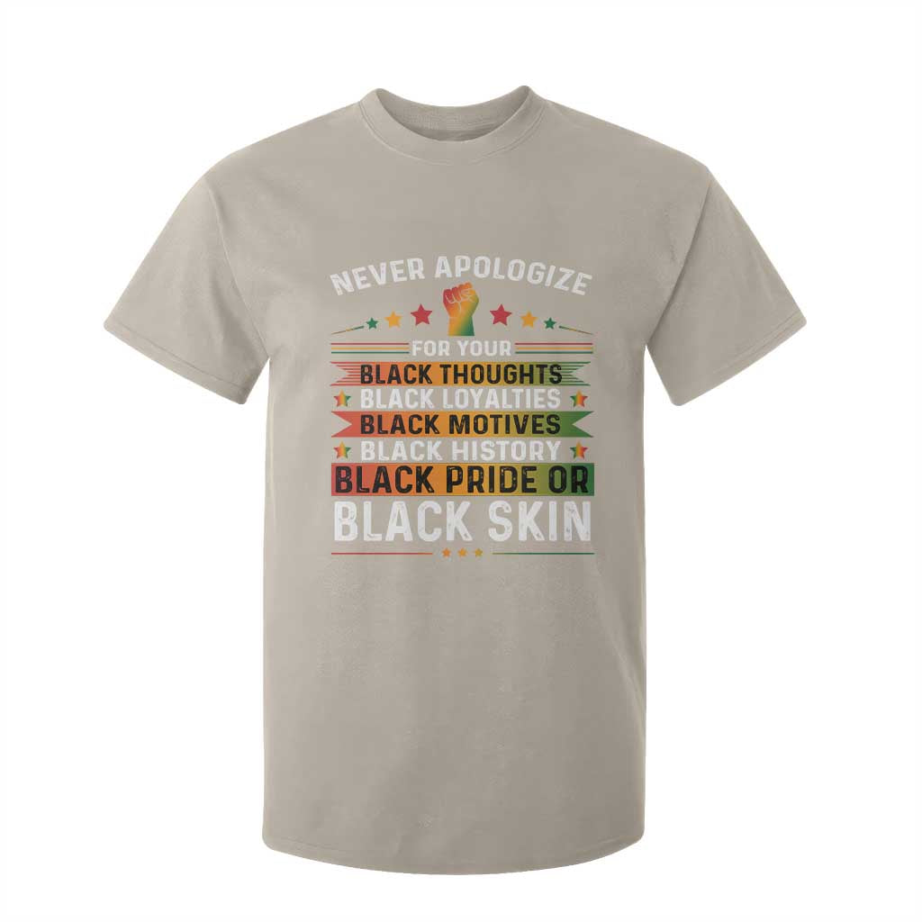 Black Pride T Shirt For Kid Never Apologize For Your Blackness