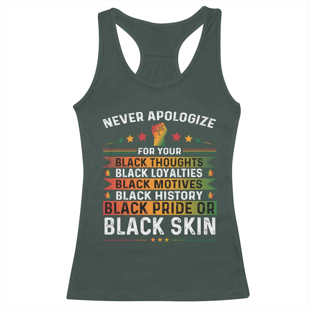 Black Pride Racerback Tank Top Never Apologize For Your Blackness