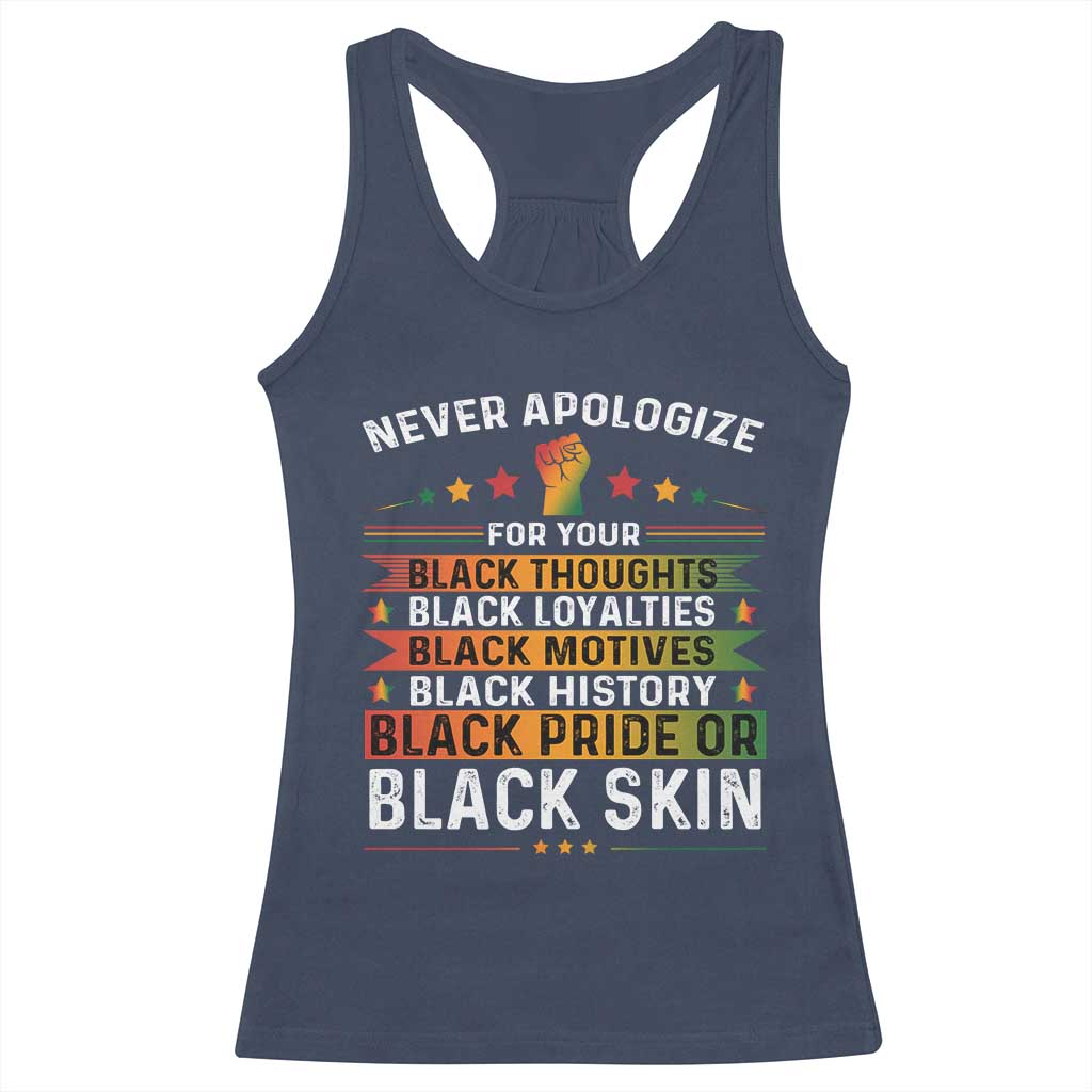 Black Pride Racerback Tank Top Never Apologize For Your Blackness
