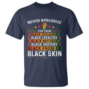 Black Pride T Shirt Never Apologize For Your Blackness