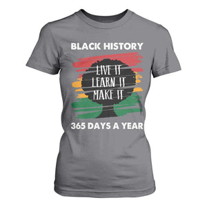 Black History Inspirational T Shirt For Women Live It Learn It Make It African American