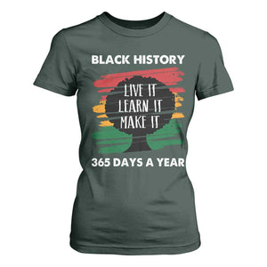 Black History Inspirational T Shirt For Women Live It Learn It Make It African American