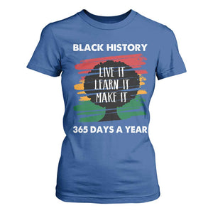 Black History Inspirational T Shirt For Women Live It Learn It Make It African American