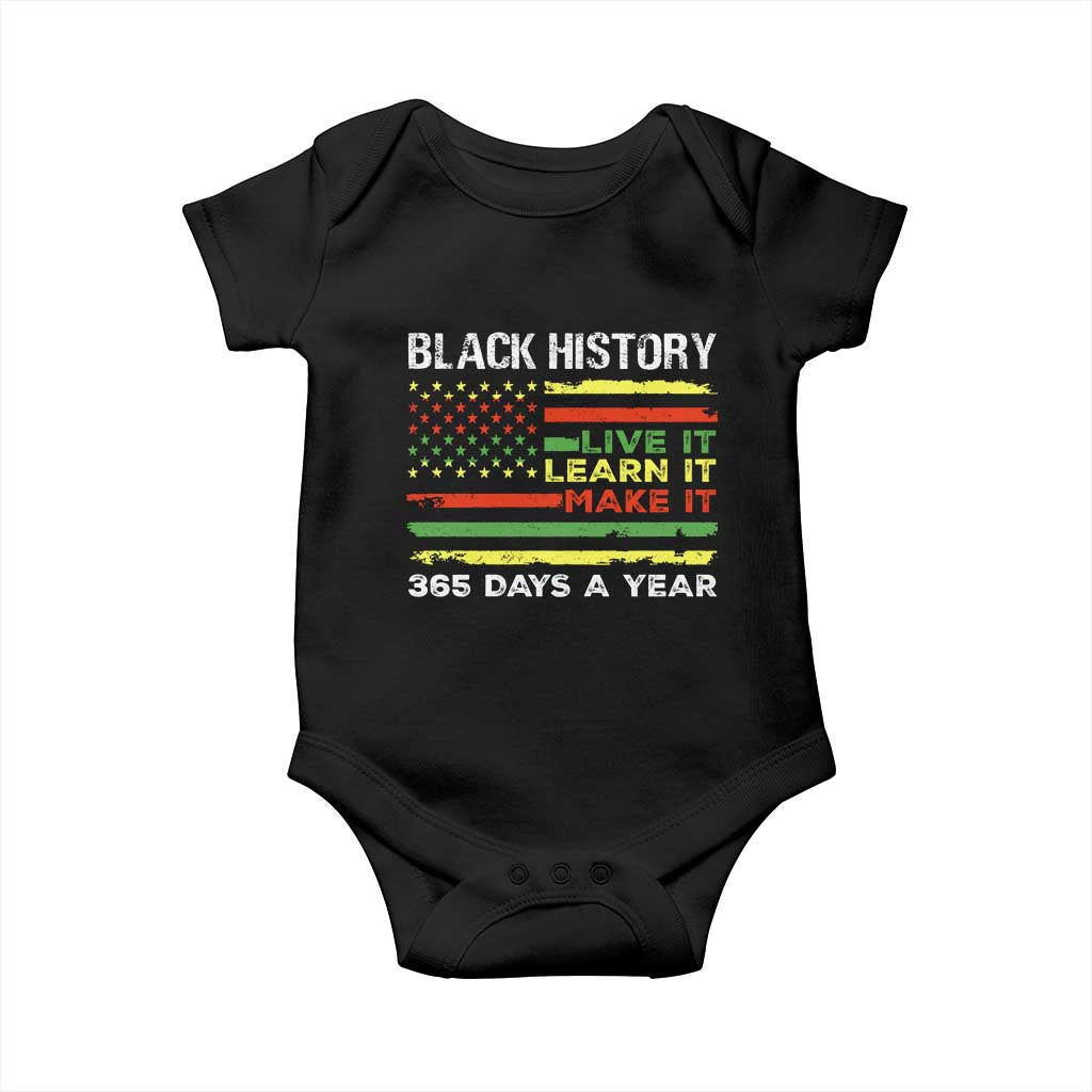 Black History Month Baby Onesie Live It Learn It Make It African American