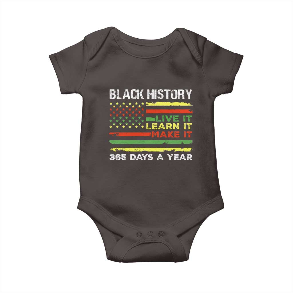 Black History Month Baby Onesie Live It Learn It Make It African American