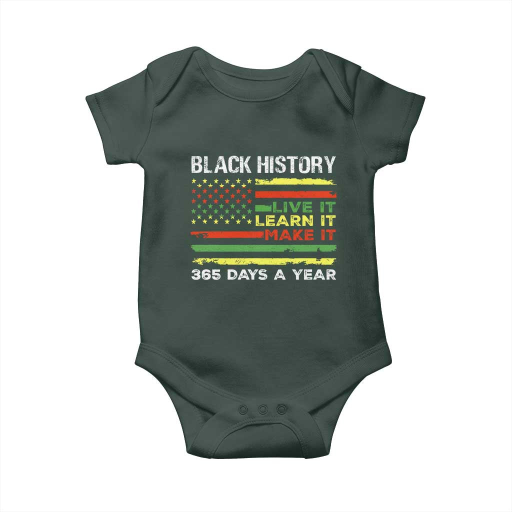 Black History Month Baby Onesie Live It Learn It Make It African American
