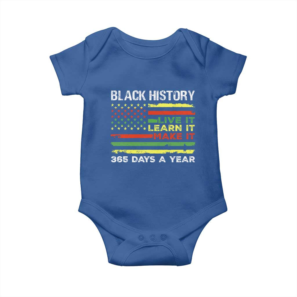 Black History Month Baby Onesie Live It Learn It Make It African American