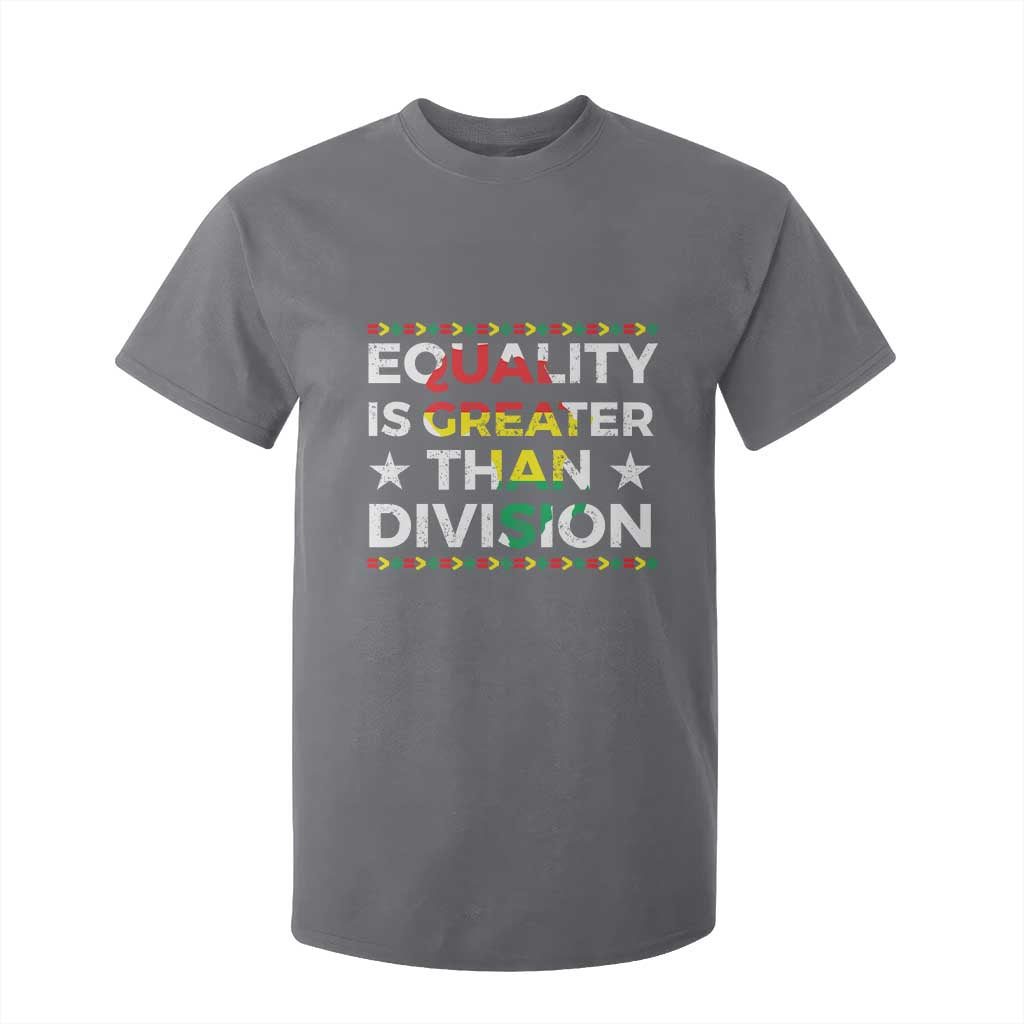 Black History Month T Shirt For Kid Equality Is Greater Than Division
