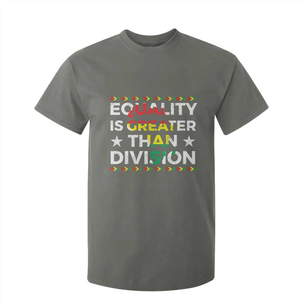 Black History Month T Shirt For Kid Equality Is Greater Than Division