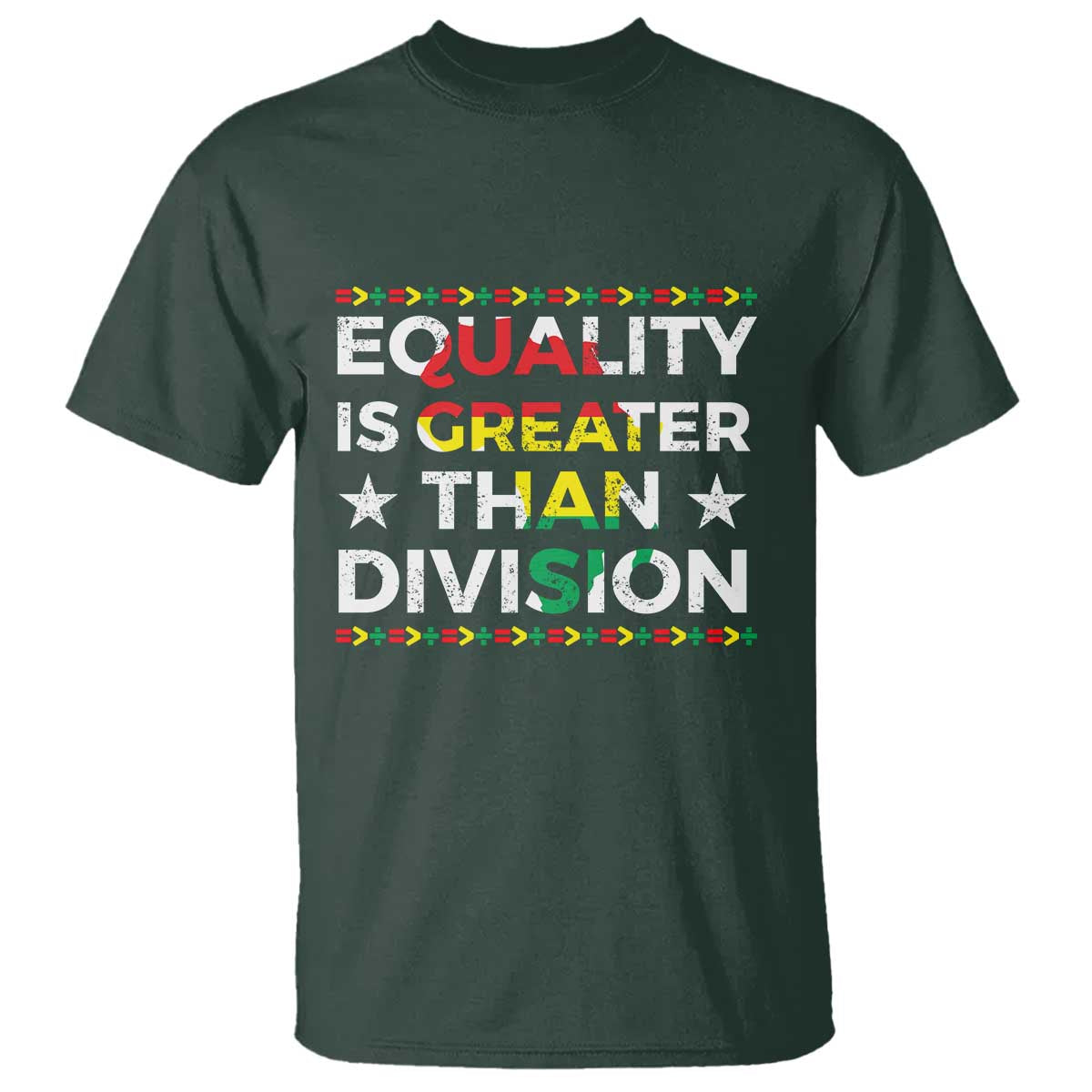 Black History Month T Shirt Equality Is Greater Than Division