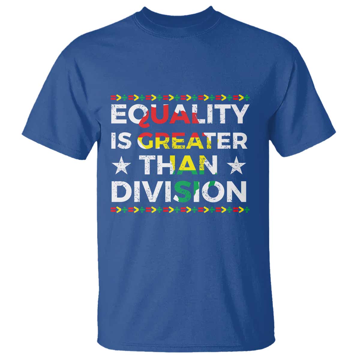 Black History Month T Shirt Equality Is Greater Than Division