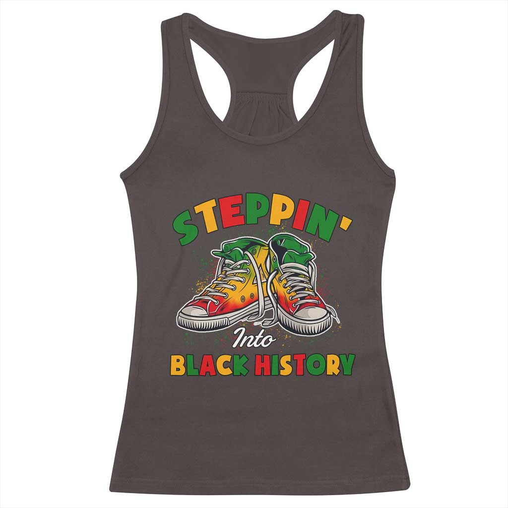 Stepping Into Black History Month Racerback Tank Top