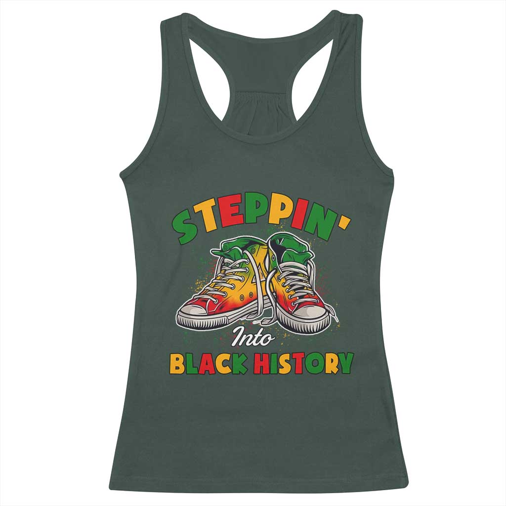 Stepping Into Black History Month Racerback Tank Top