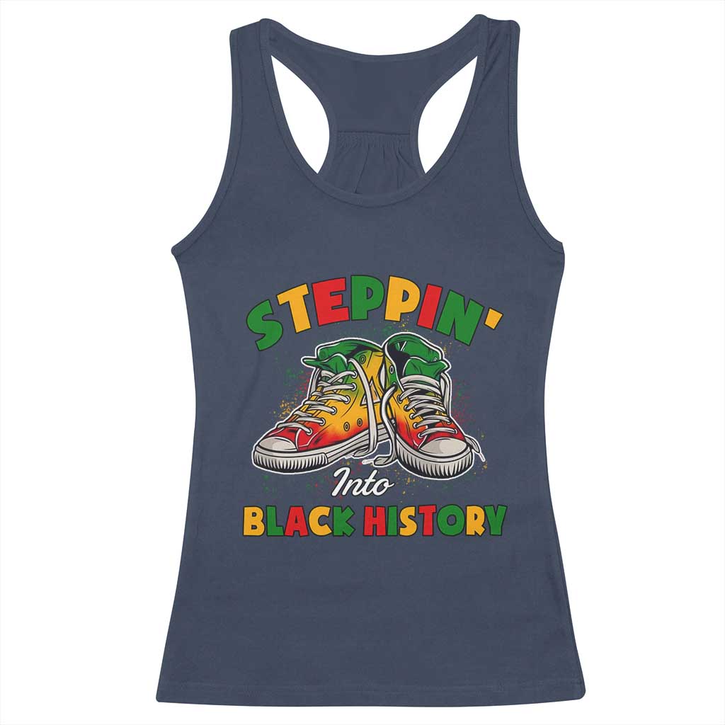 Stepping Into Black History Month Racerback Tank Top