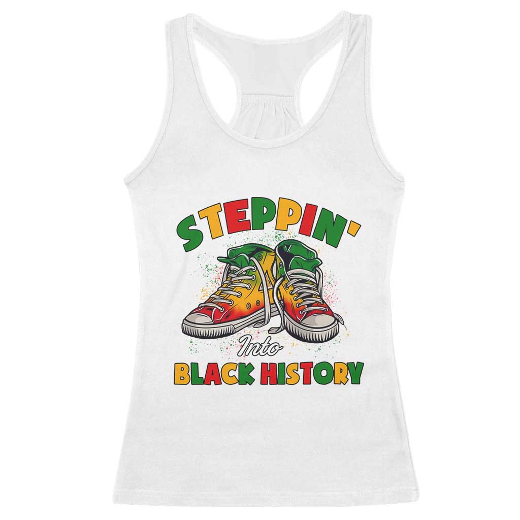 Stepping Into Black History Month Racerback Tank Top
