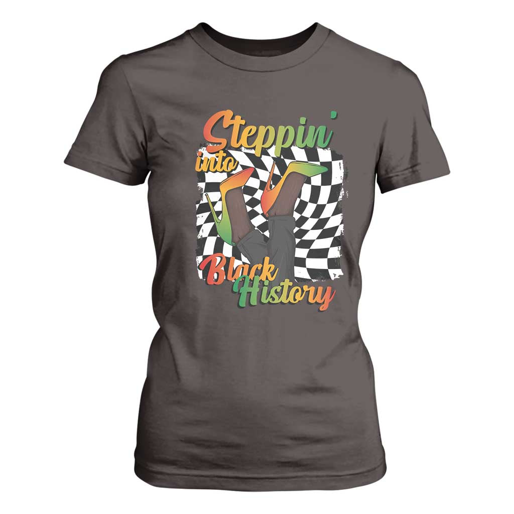 Stepping Into Black History Month T Shirt For Women African American Women Melanin Pride