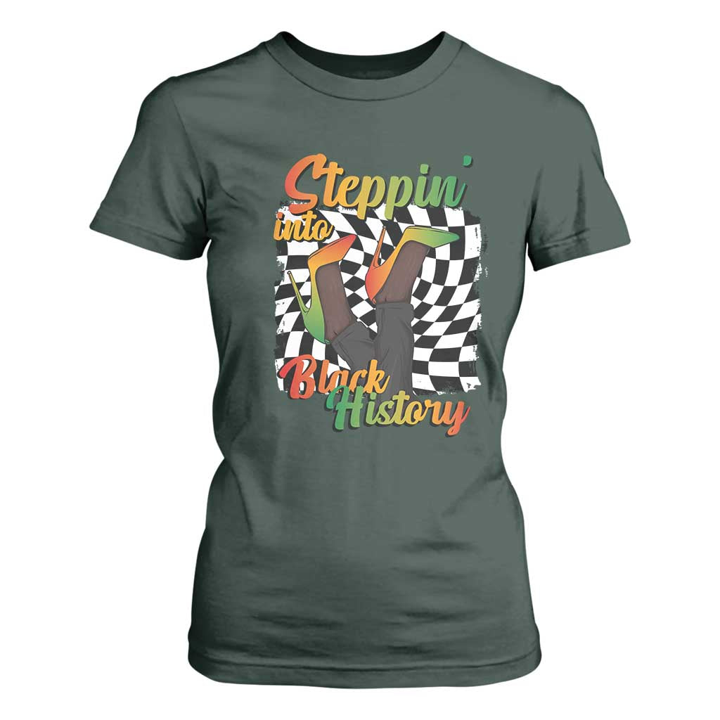 Stepping Into Black History Month T Shirt For Women African American Women Melanin Pride