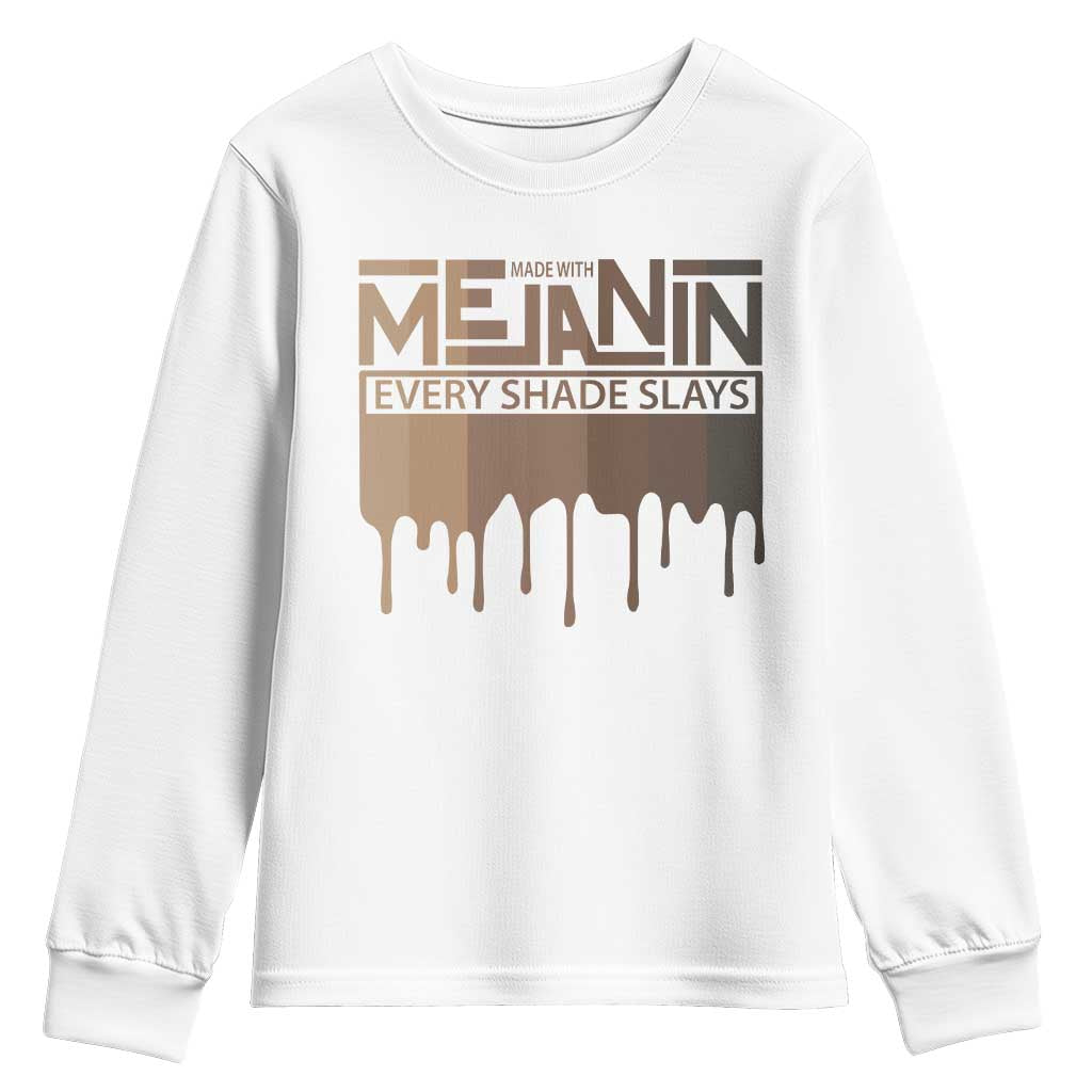 African Melanin Pride Youth Sweatshirt Made With Melanin Every Shade Slays