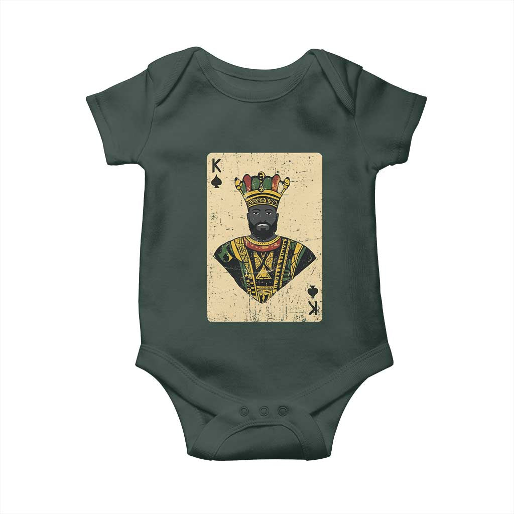 Black Pride African King Card Baby Onesie