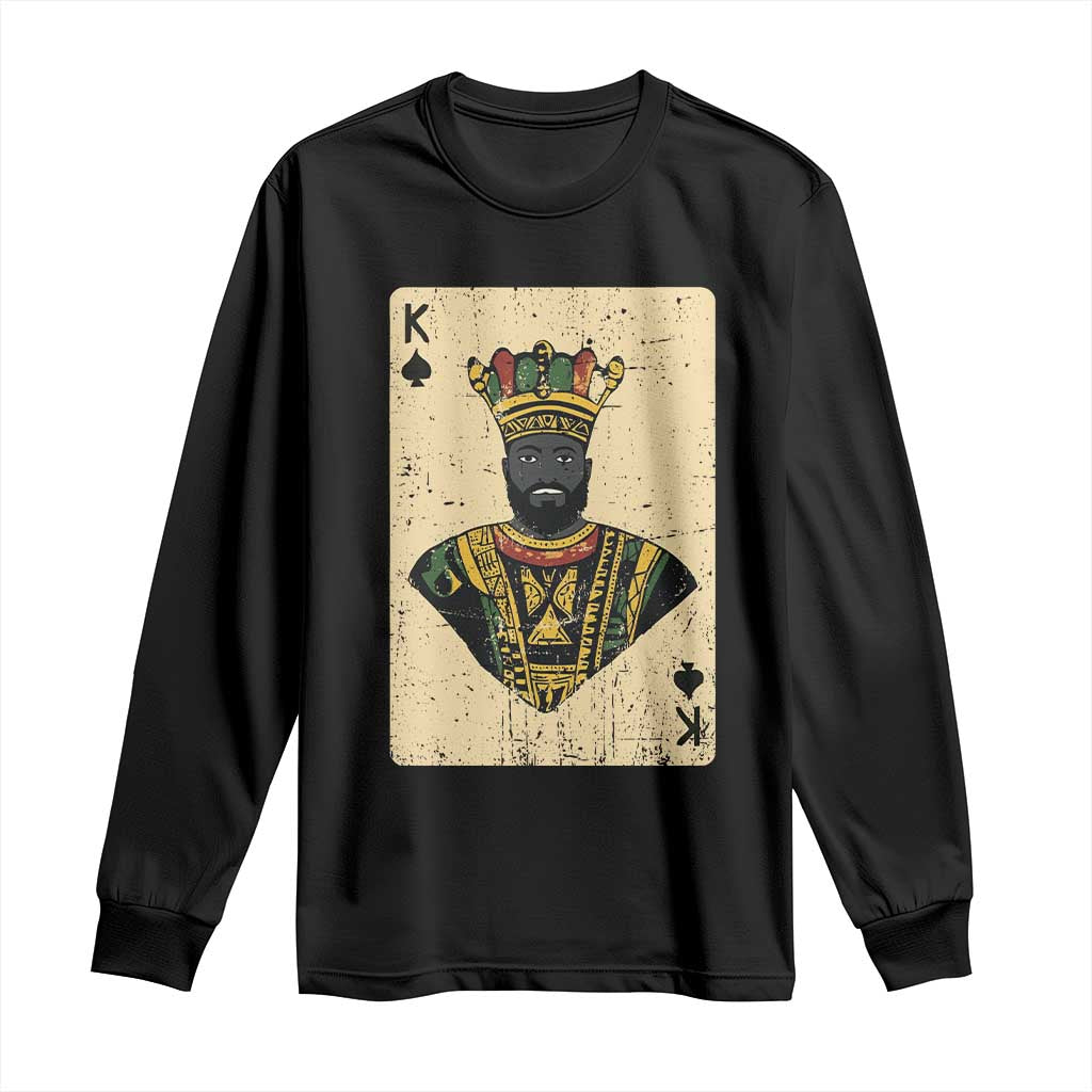 Black Pride African King Card Long Sleeve Shirt