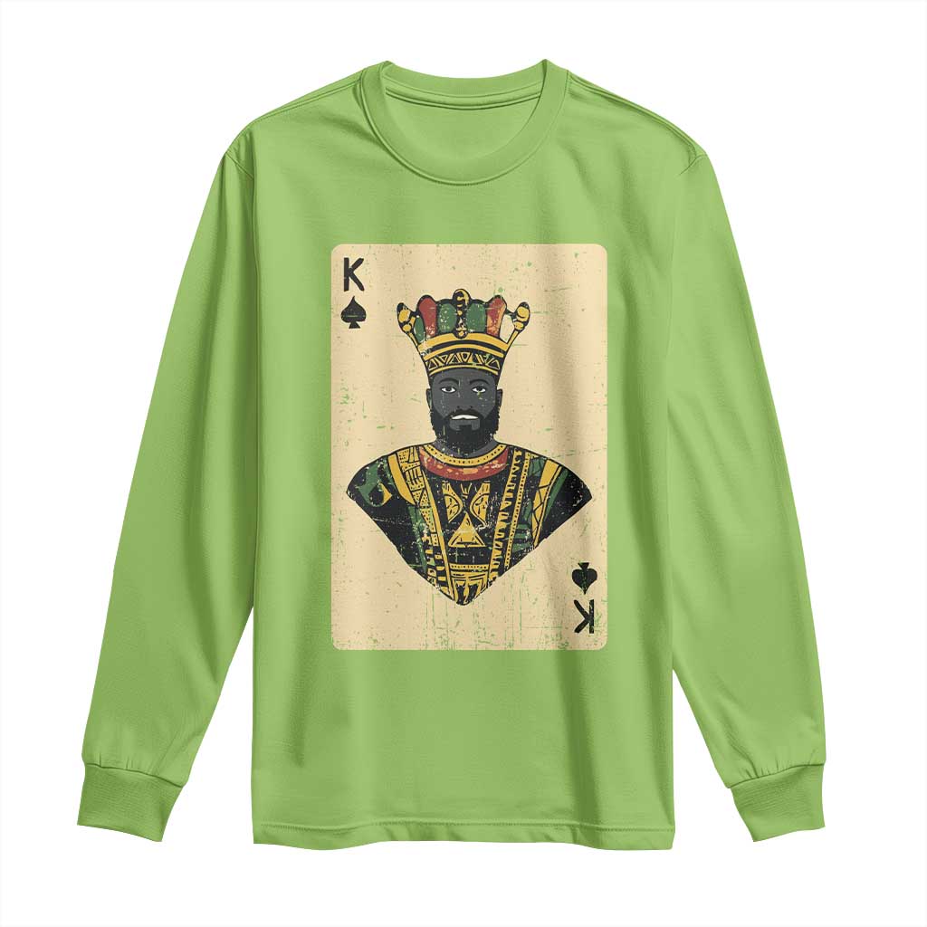Black Pride African King Card Long Sleeve Shirt
