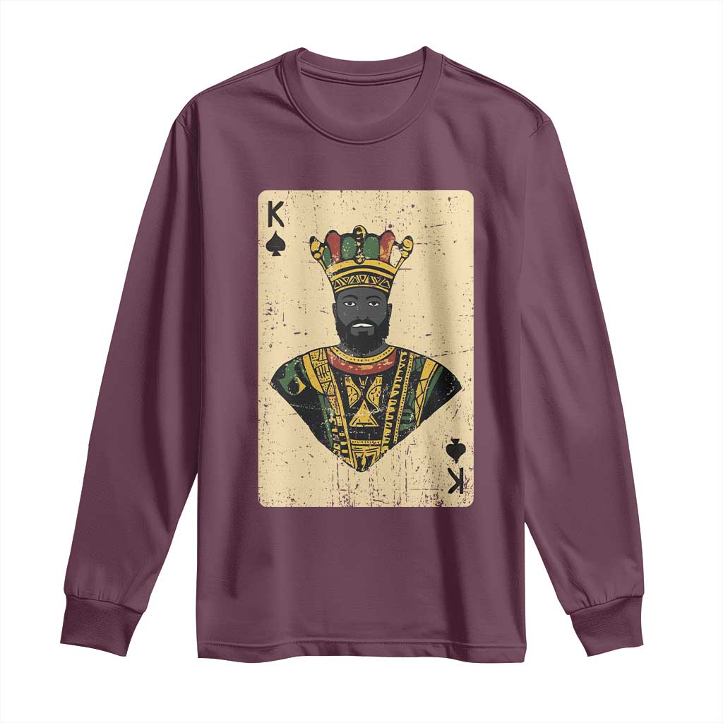 Black Pride African King Card Long Sleeve Shirt
