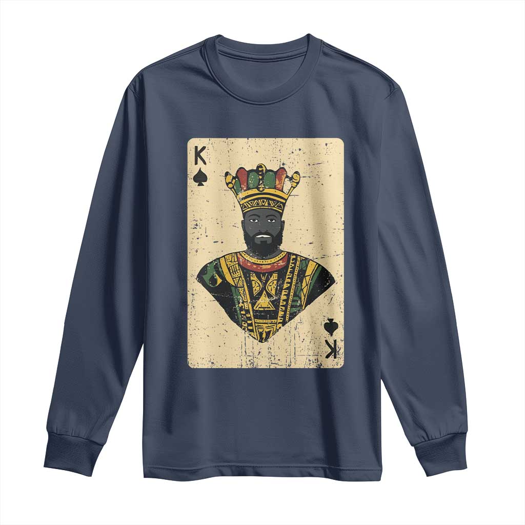 Black Pride African King Card Long Sleeve Shirt