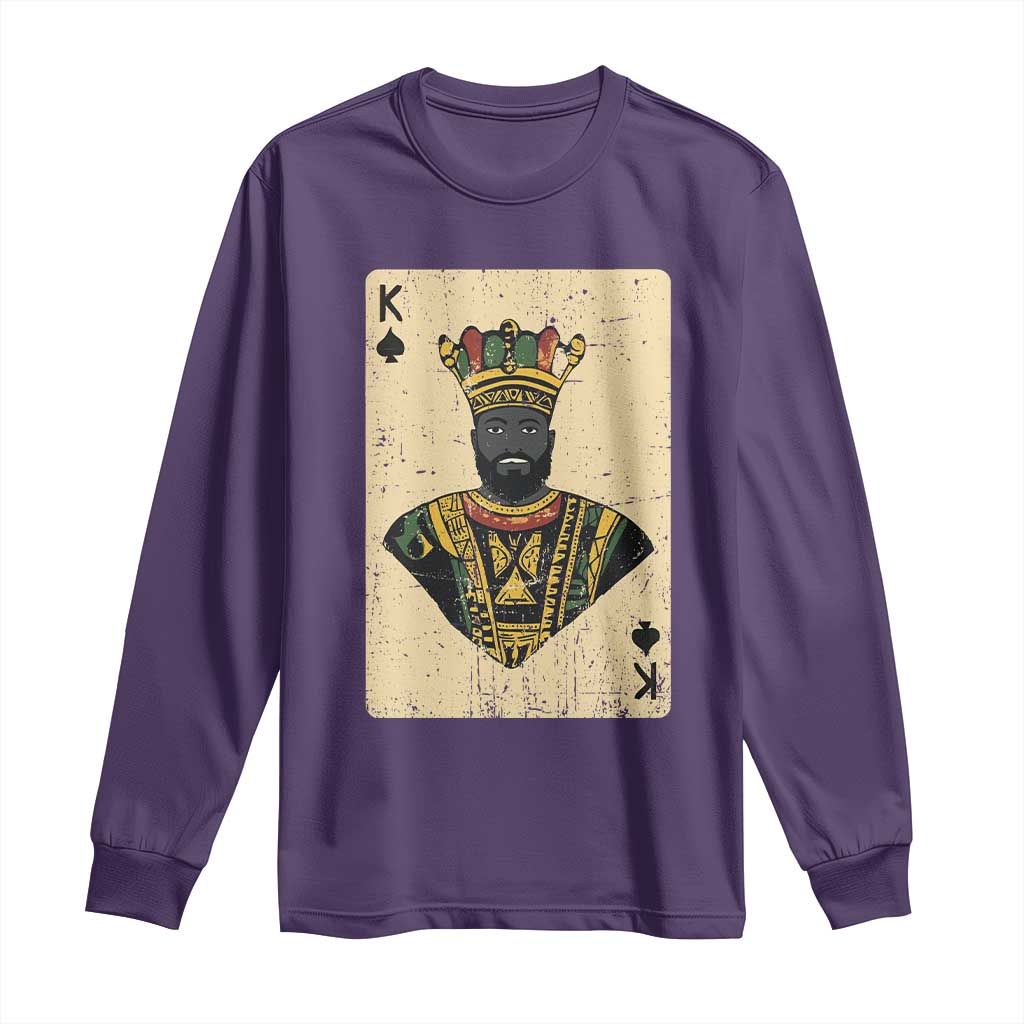 Black Pride African King Card Long Sleeve Shirt