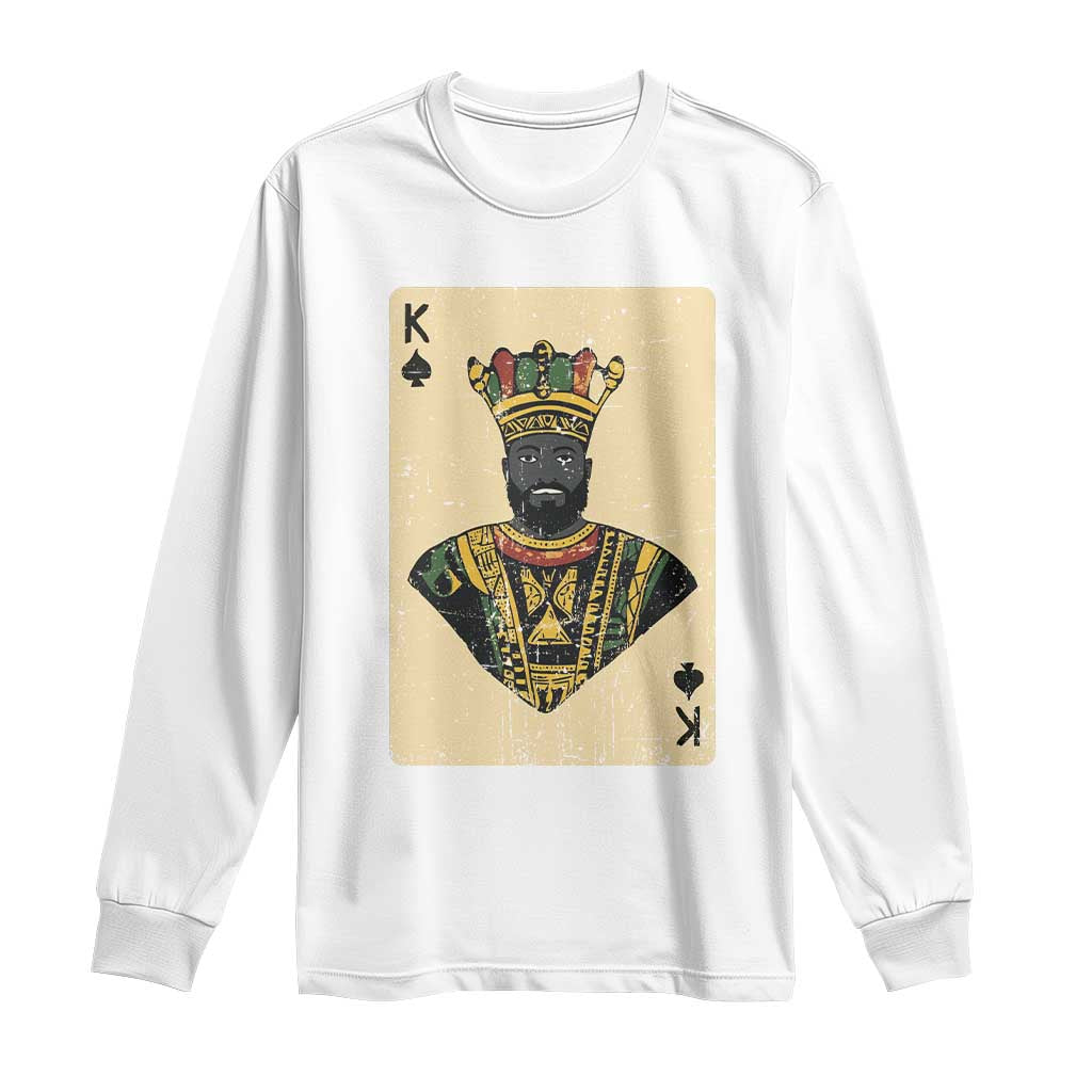 Black Pride African King Card Long Sleeve Shirt