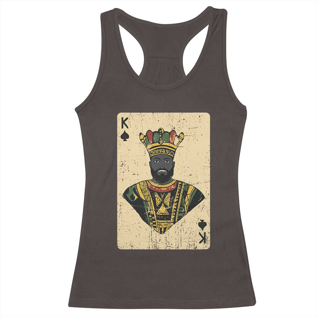 Black Pride African King Card Racerback Tank Top