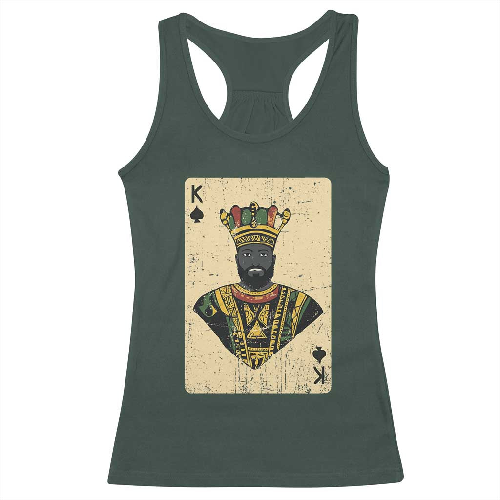 Black Pride African King Card Racerback Tank Top