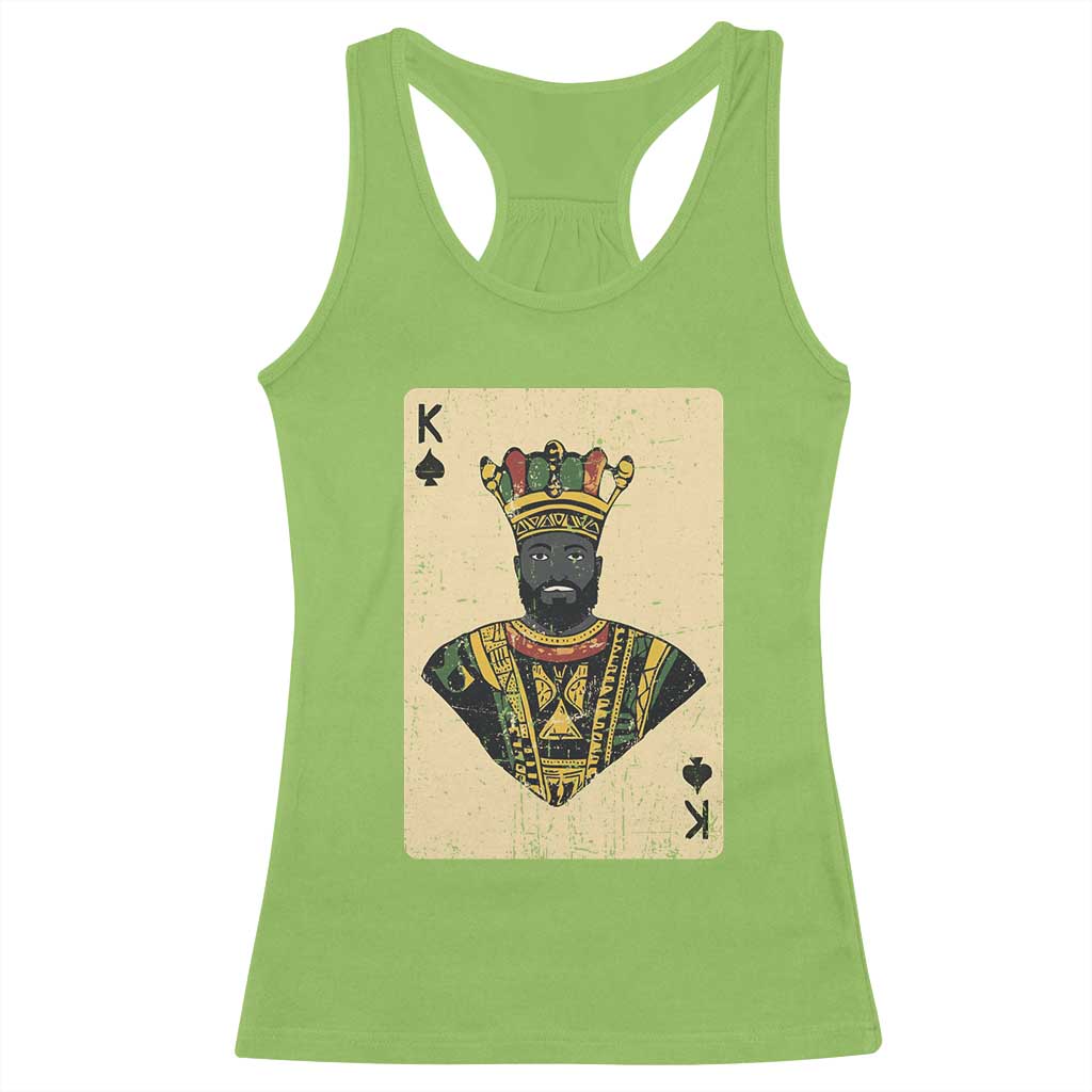 Black Pride African King Card Racerback Tank Top