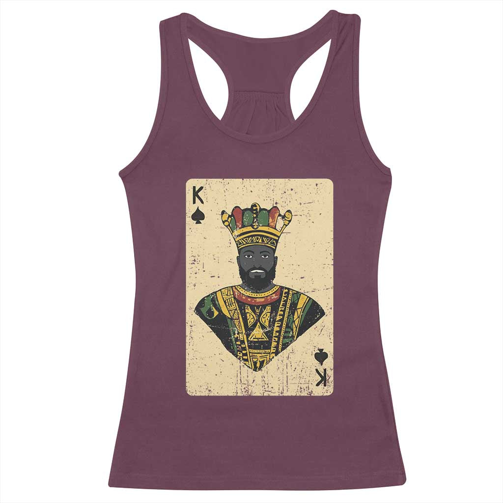 Black Pride African King Card Racerback Tank Top