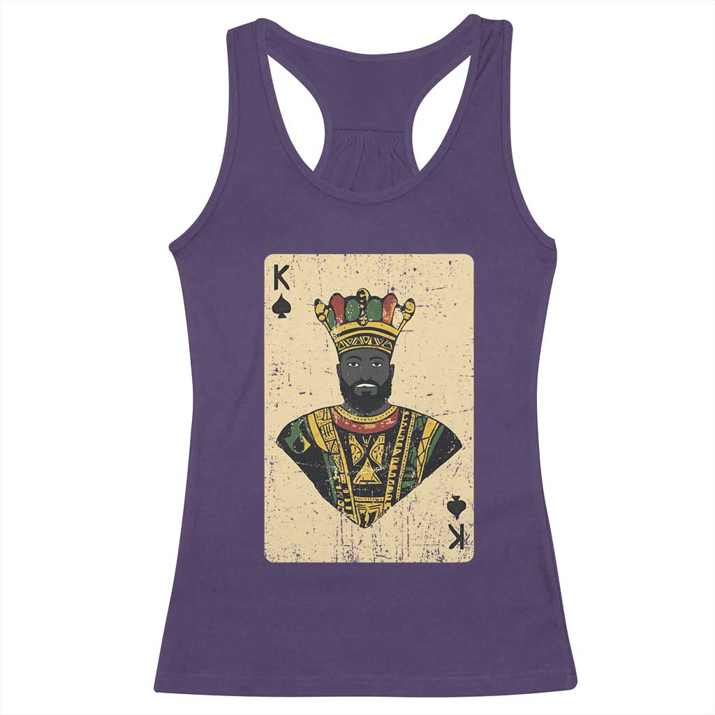 Black Pride African King Card Racerback Tank Top