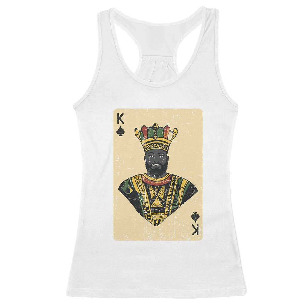 Black Pride African King Card Racerback Tank Top