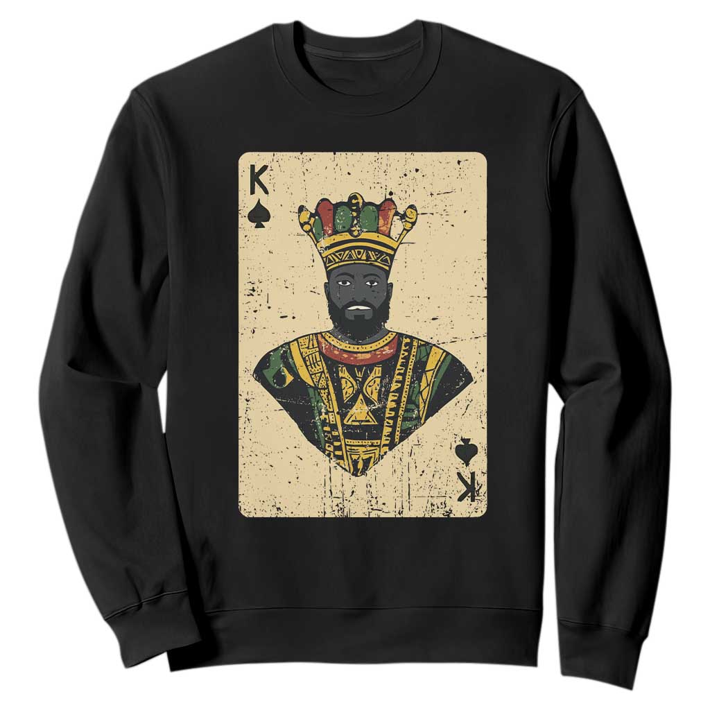 Black Pride African King Card Sweatshirt