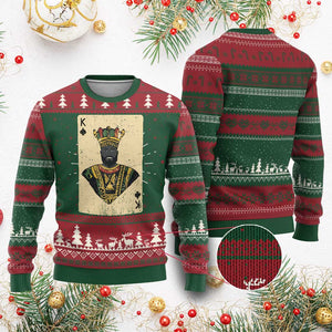 Black Pride African King Card Ugly Christmas Sweater