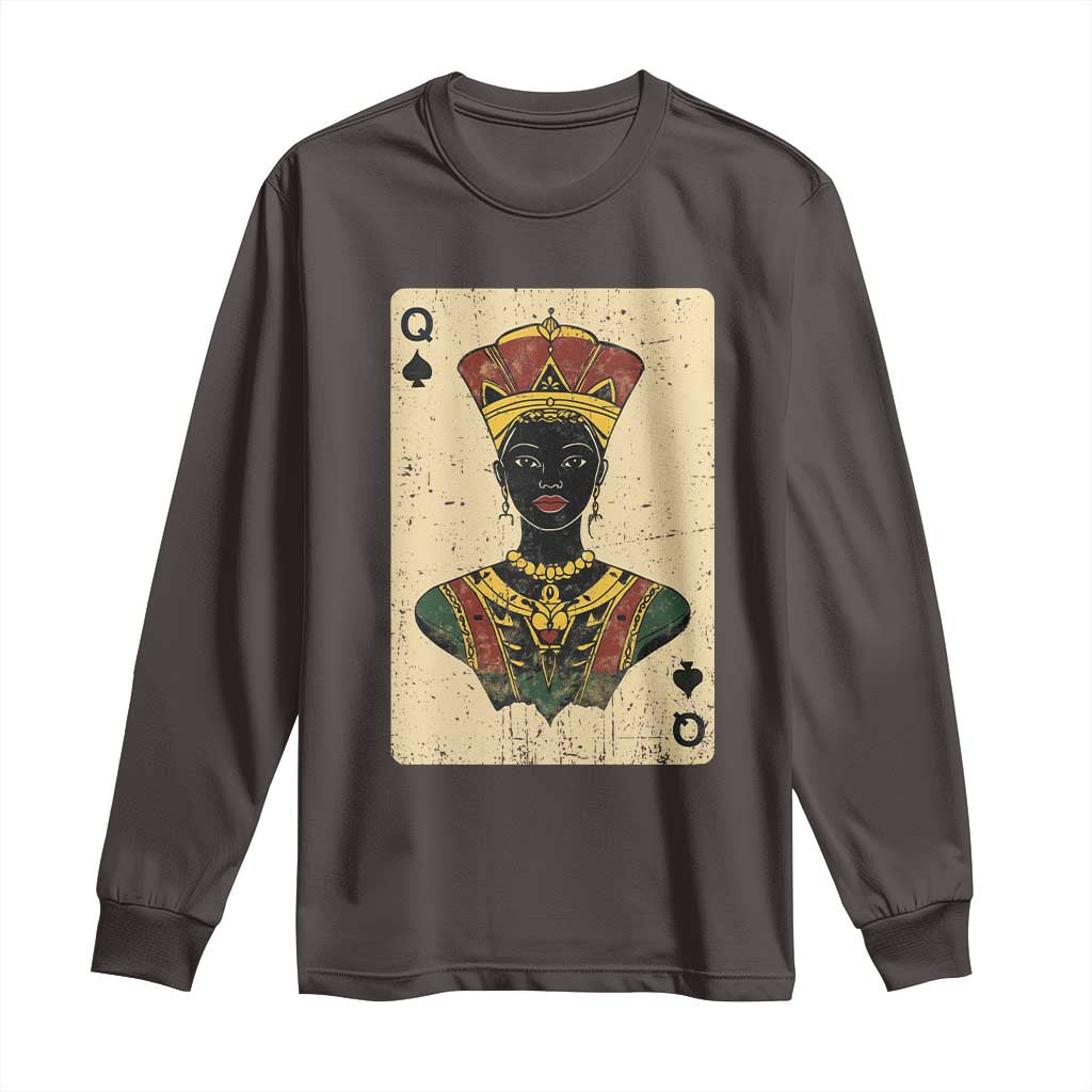 Black Pride African Queen Card Long Sleeve Shirt