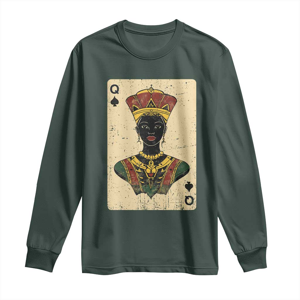 Black Pride African Queen Card Long Sleeve Shirt