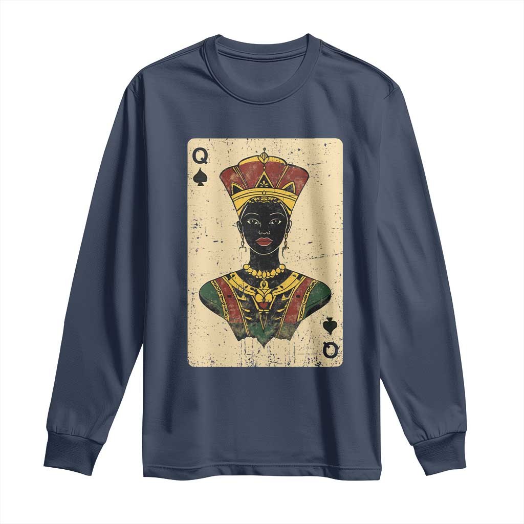 Black Pride African Queen Card Long Sleeve Shirt