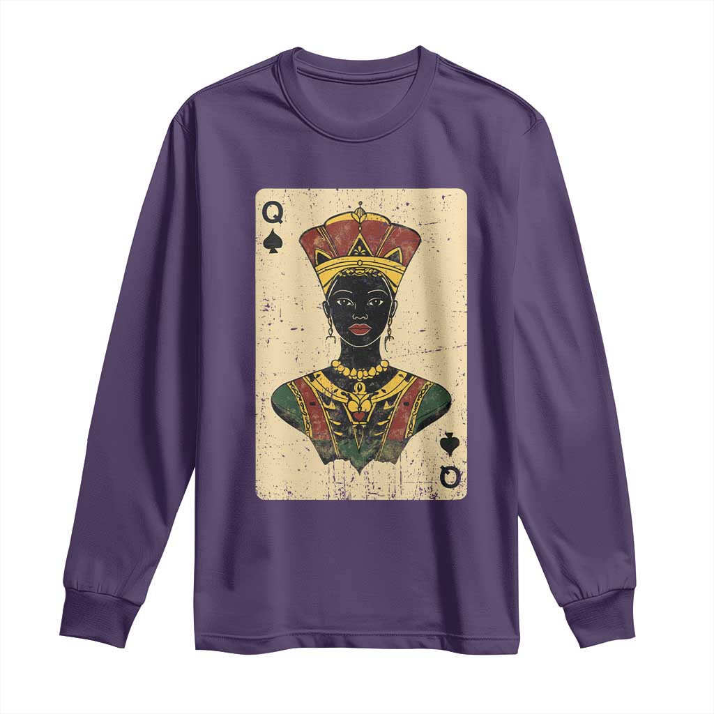 Black Pride African Queen Card Long Sleeve Shirt