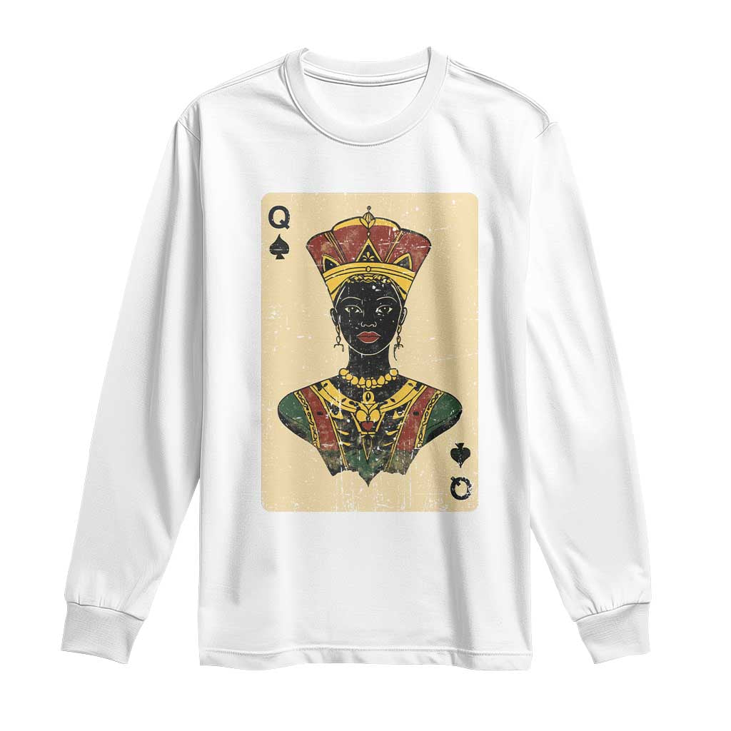 Black Pride African Queen Card Long Sleeve Shirt