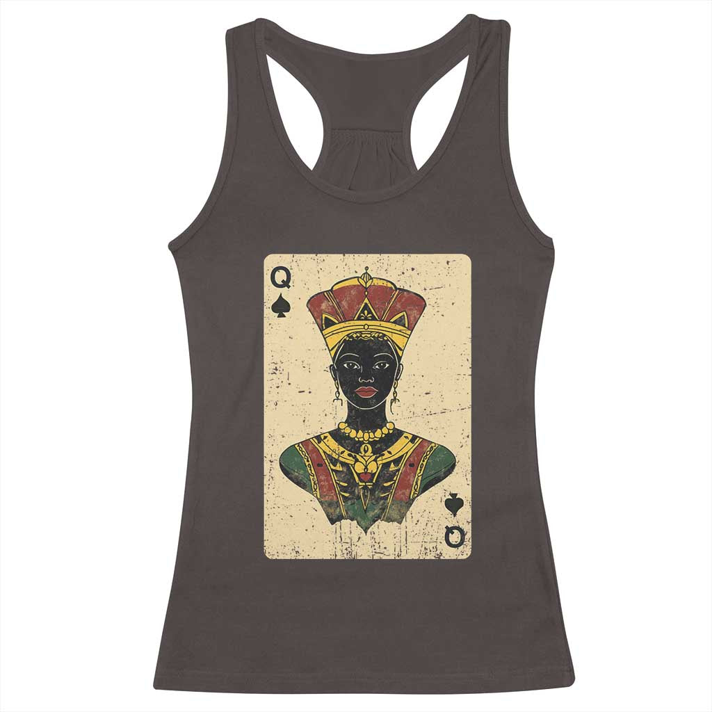Black Pride African Queen Card Racerback Tank Top