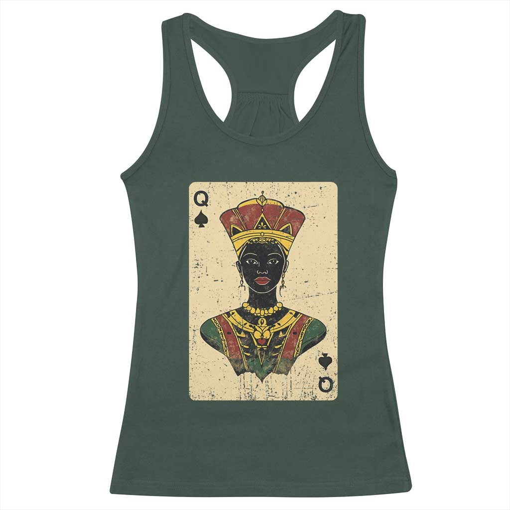 Black Pride African Queen Card Racerback Tank Top