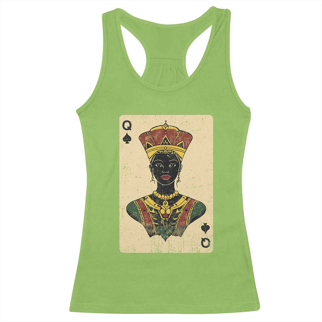 Black Pride African Queen Card Racerback Tank Top