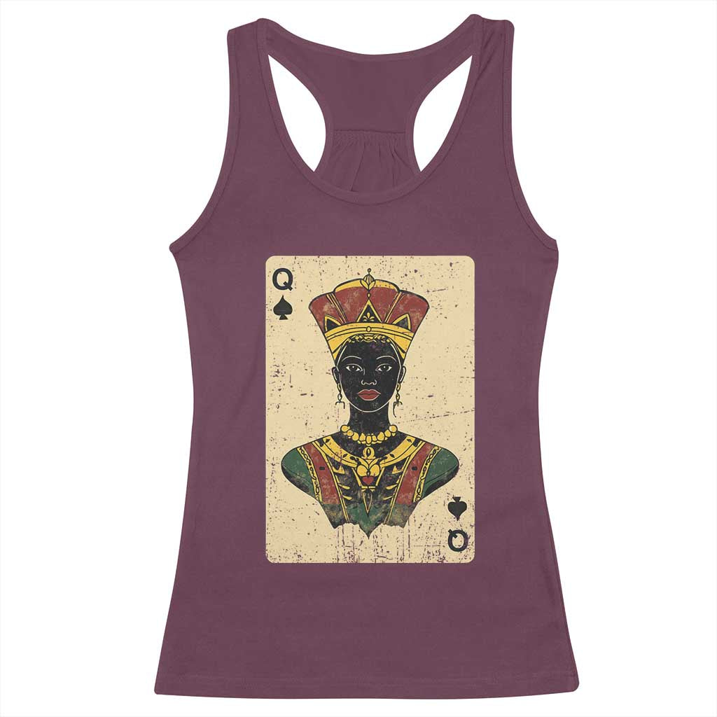Black Pride African Queen Card Racerback Tank Top