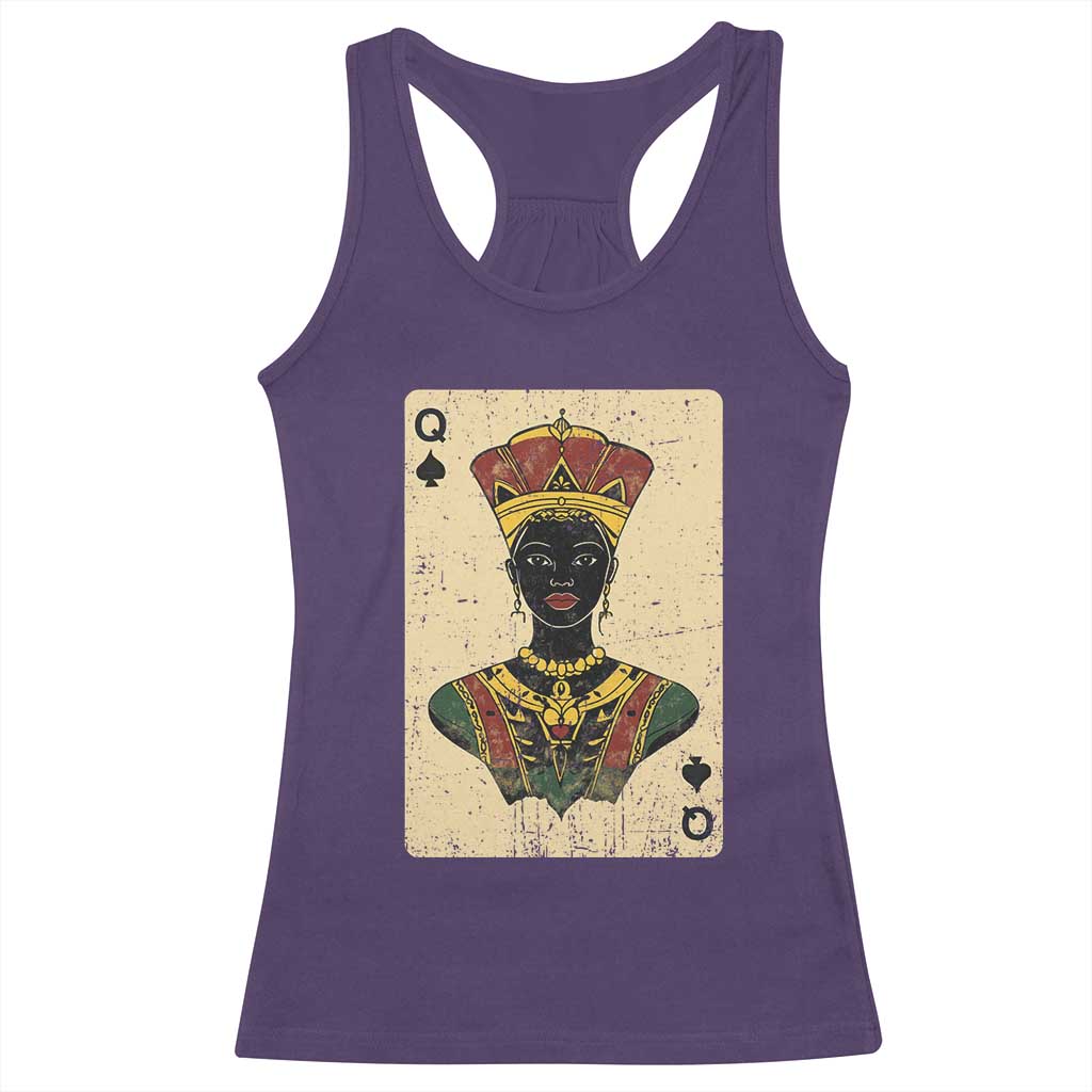 Black Pride African Queen Card Racerback Tank Top