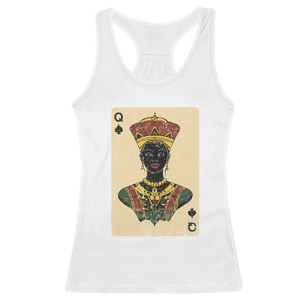 Black Pride African Queen Card Racerback Tank Top