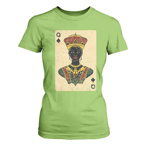 Black Pride African Queen Card T Shirt For Women